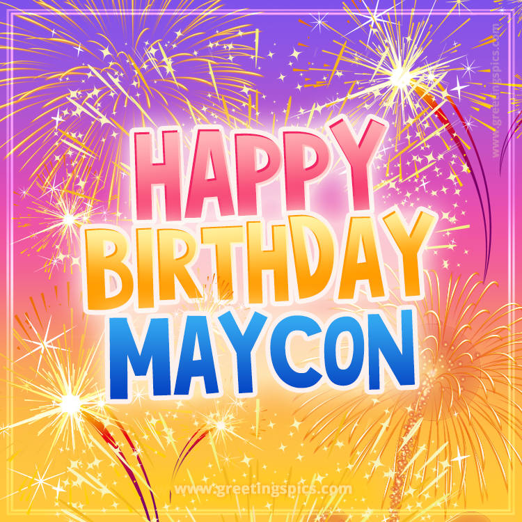 Happy Birthday Maycon Picture with fireworks (square shape image)