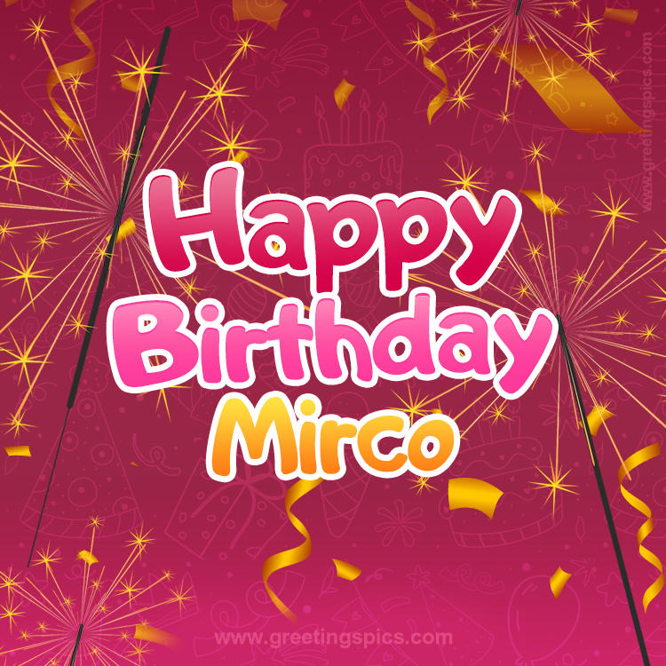 Happy Birthday Mirco Image with sparklers (square shape image)