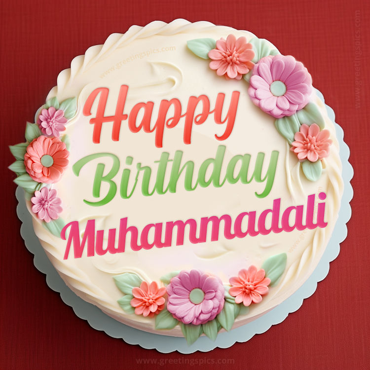 Happy Birthday Muhammadali Cake Image With Name (square shape image)