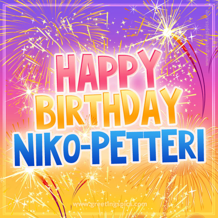 Happy Birthday Niko-Petteri Picture with fireworks (square shape image)