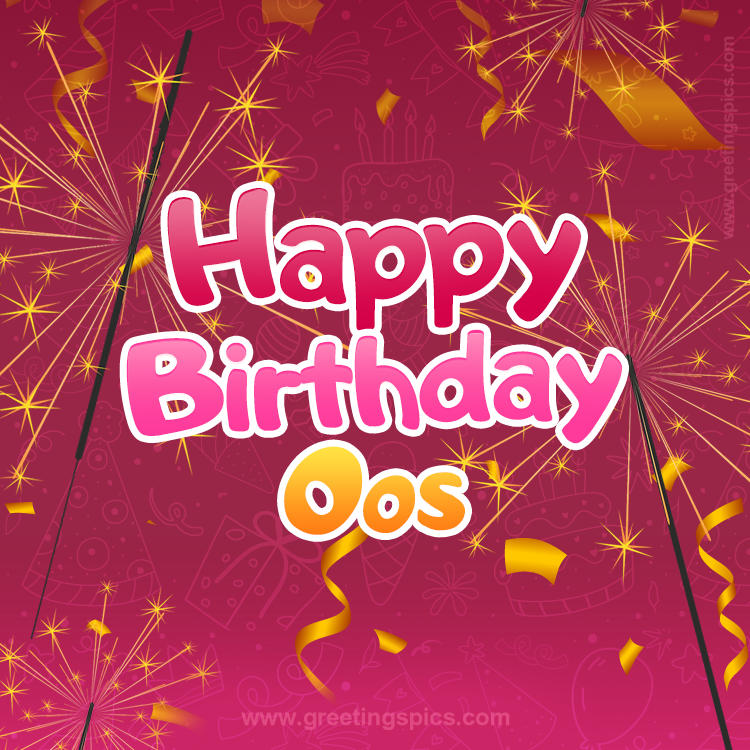 Happy Birthday Oos Image with sparklers (square shape image)