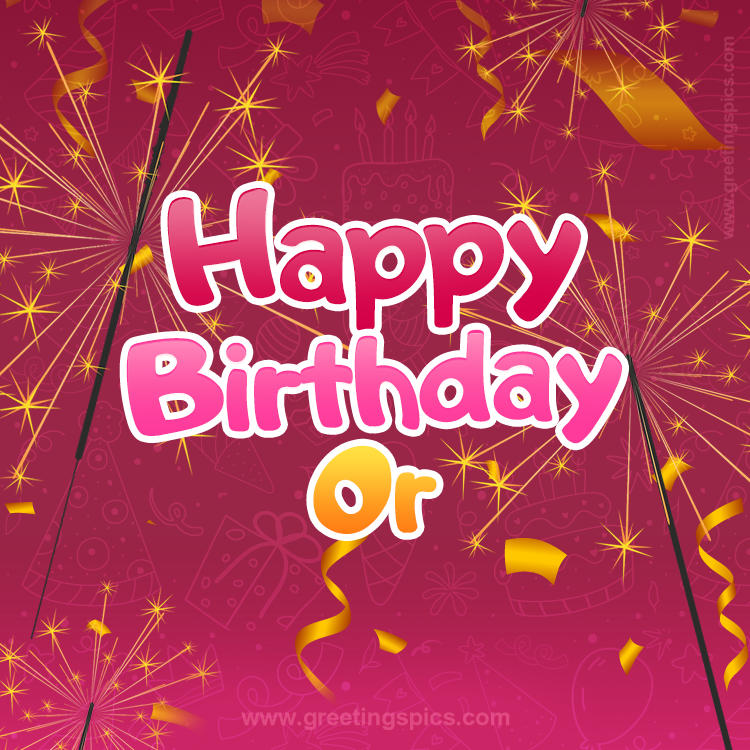 Happy Birthday Or Image with sparklers (square shape image)