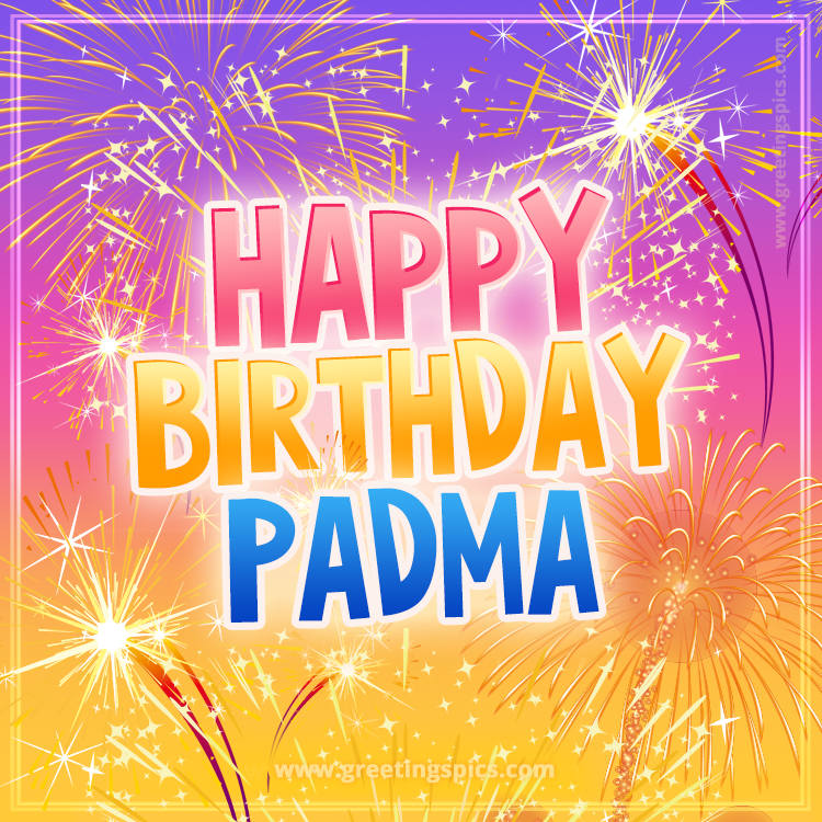 Happy Birthday Padma Picture with fireworks (square shape image)