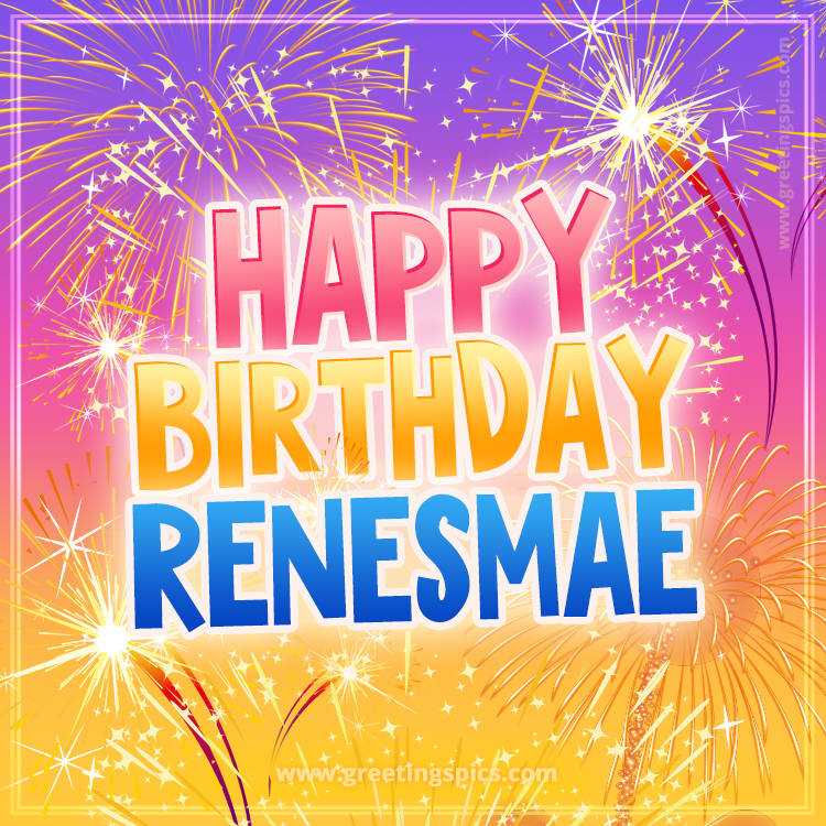 Happy Birthday Renesmae Picture with fireworks (square shape image)