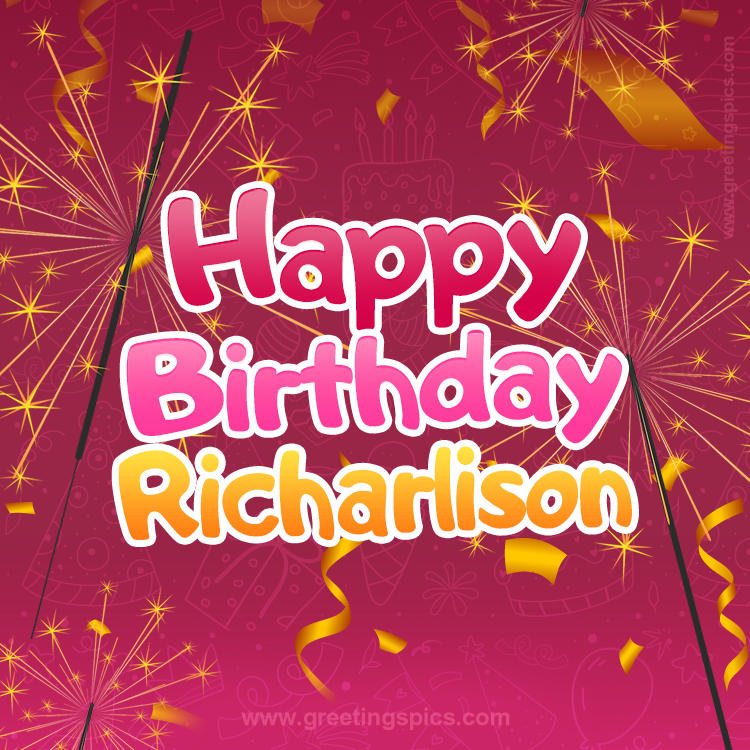 Happy Birthday Richarlison Image with sparklers (square shape image)