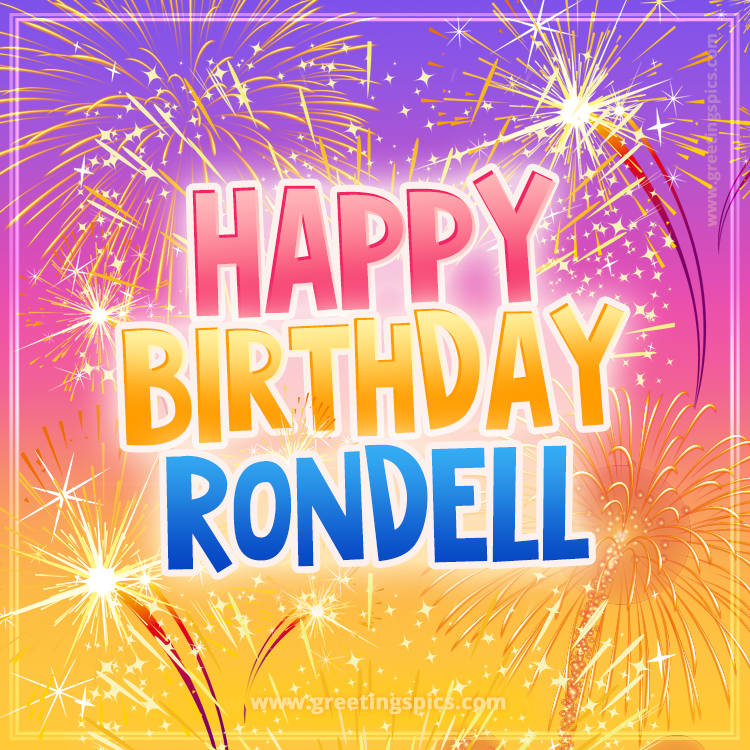 Happy Birthday Rondell Picture with fireworks (square shape image)