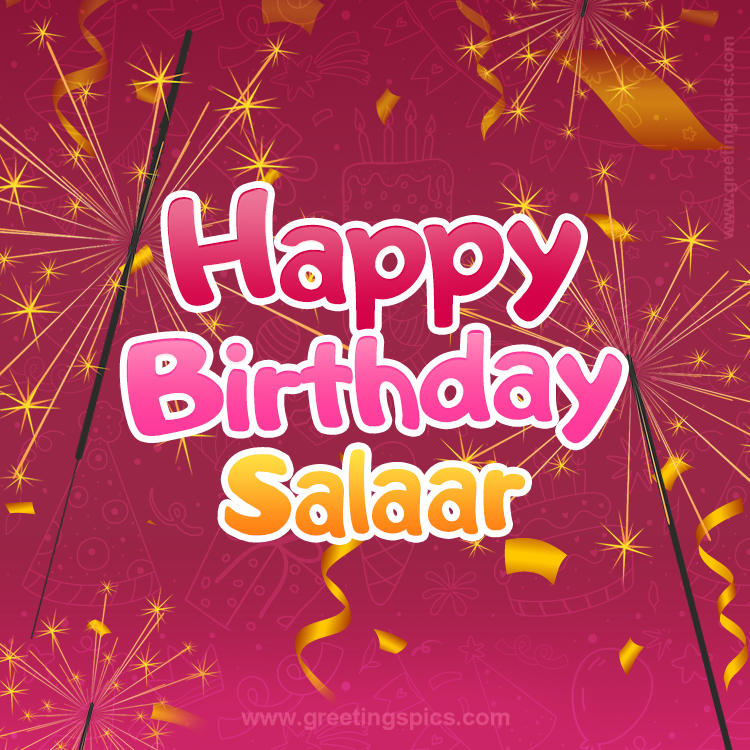 Happy Birthday Salaar Image with sparklers (square shape image)