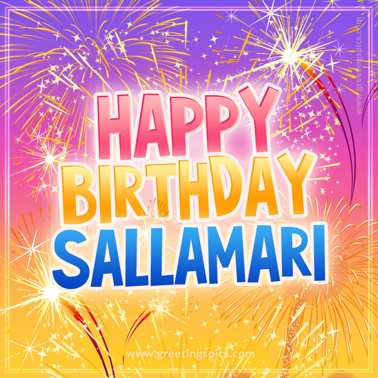 Happy Birthday Sallamari Picture with fireworks (square shape image)