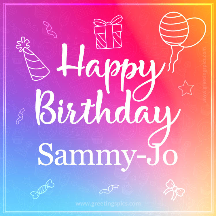 Colorful Happy Birthday Card For Sammy-Jo (square shape image)