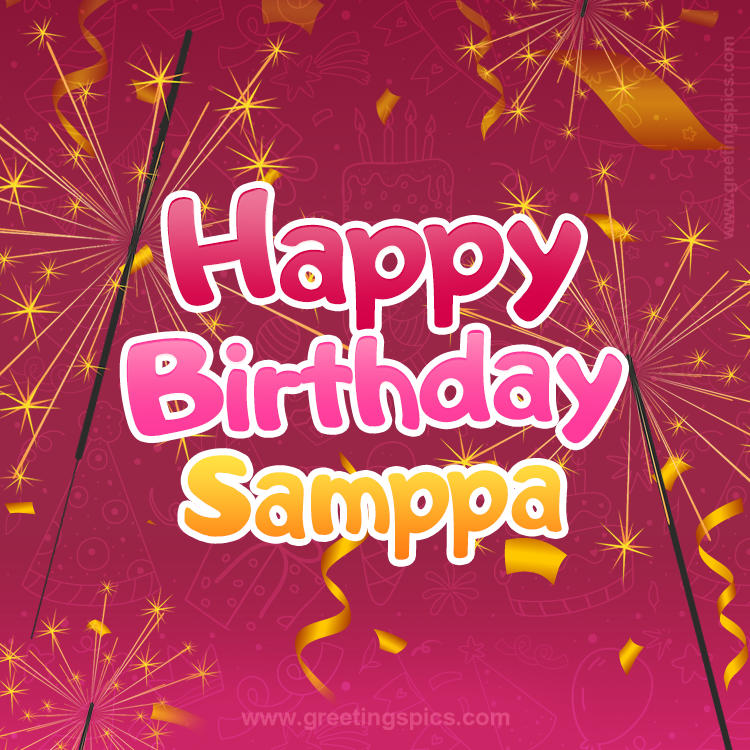 Happy Birthday Samppa Image with sparklers (square shape image)