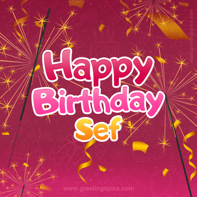 Happy Birthday Sef Image with sparklers (square shape image)