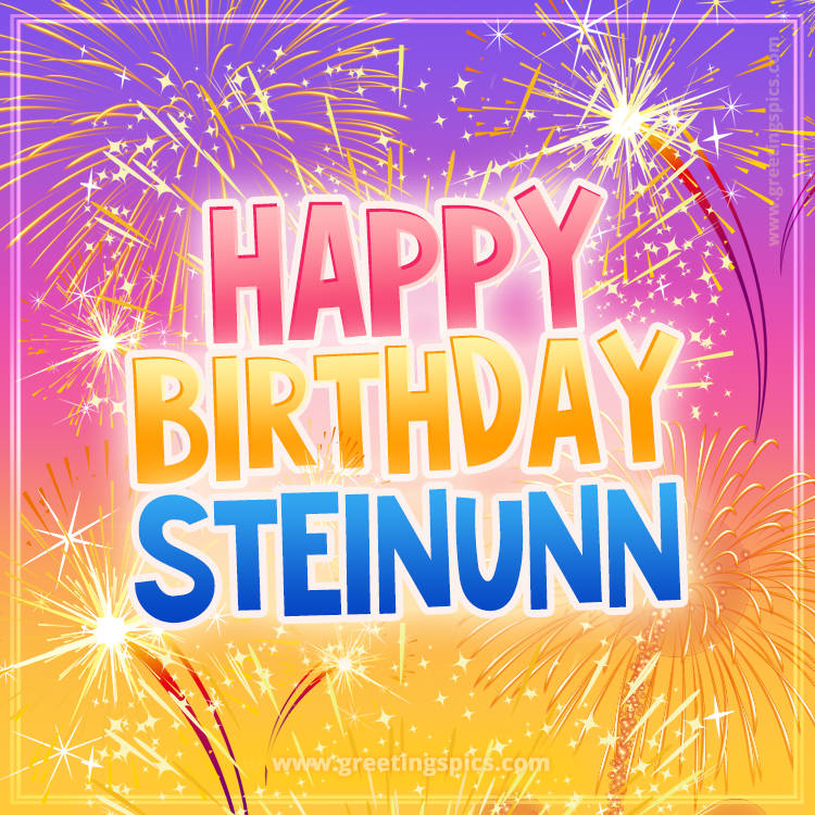 Happy Birthday Steinunn Picture with fireworks (square shape image)