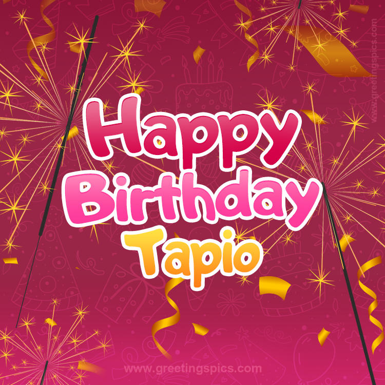 Happy Birthday Tapio Image with sparklers (square shape image)