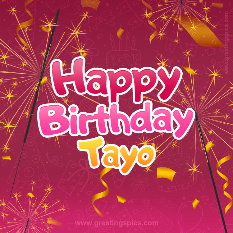 Happy Birthday Tayo Image with sparklers (square shape image)