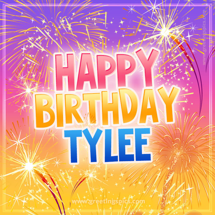 Happy Birthday Tylee Picture with fireworks (square shape image)