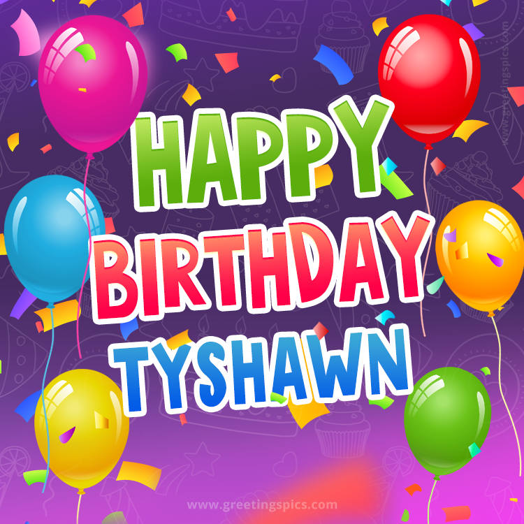 Happy Birthday Tyshawn Festive Greeting Card (square shape image)