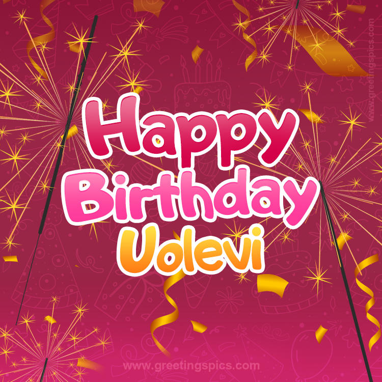 Happy Birthday Uolevi Image with sparklers (square shape image)