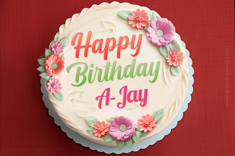 Happy Birthday A-Jay Cake Image With Name