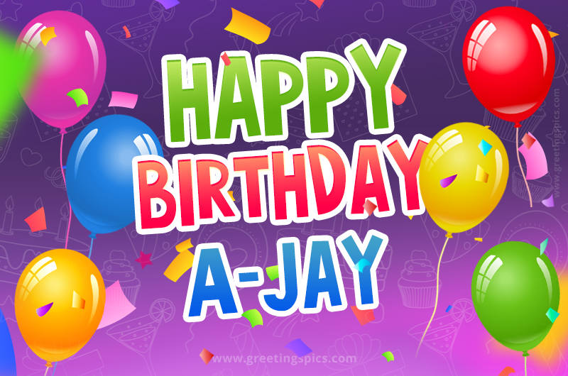 Happy Birthday A-Jay Festive Greeting Card