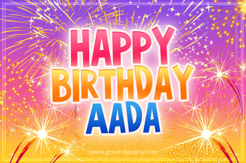 Happy Birthday Aada Picture with fireworks