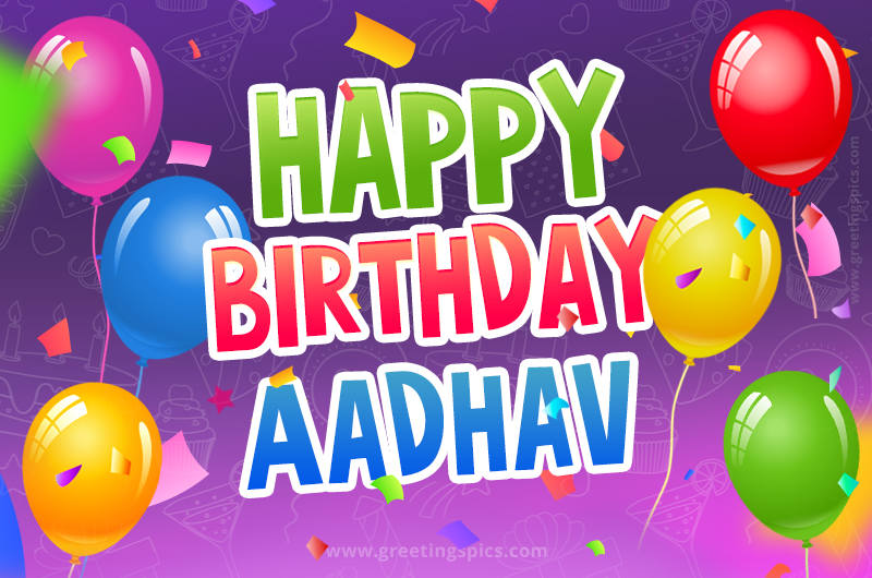 Happy Birthday Aadhav Festive Greeting Card