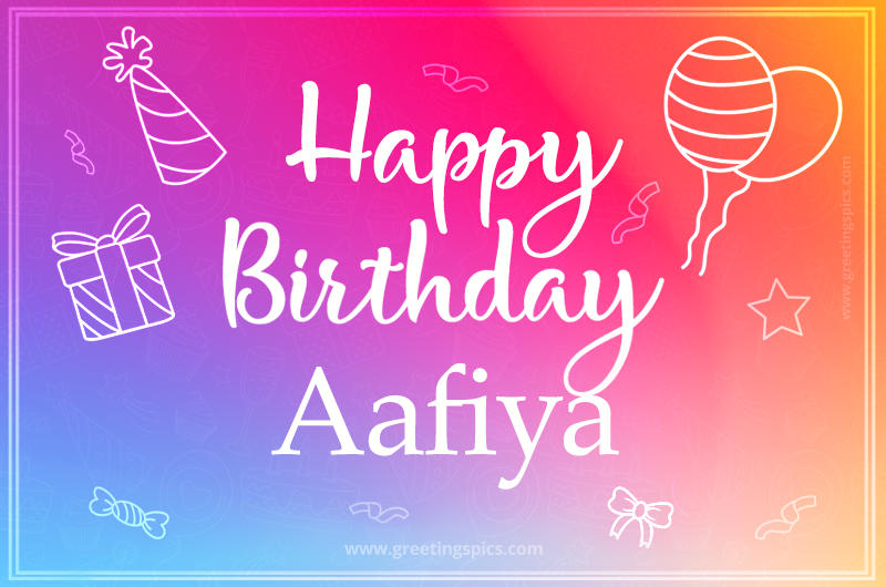 Colorful Happy Birthday Card For Aafiya