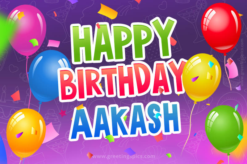 Happy Birthday Aakash Festive Greeting Card