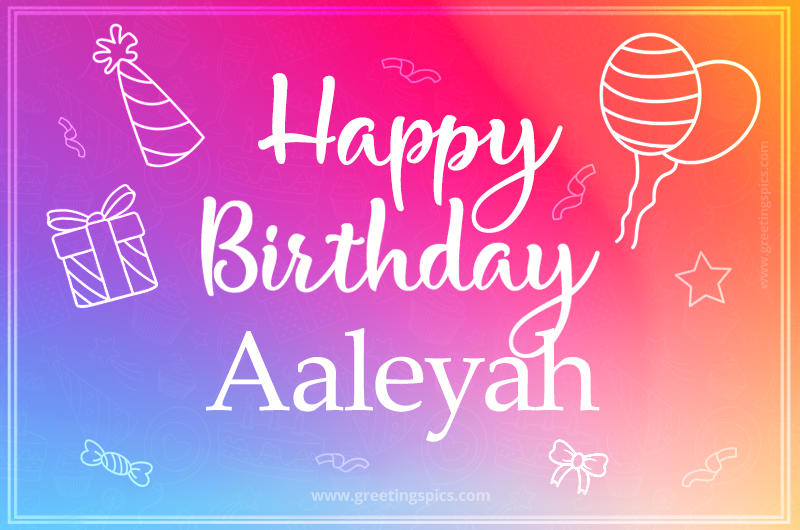 Colorful Happy Birthday Card For Aaleyah