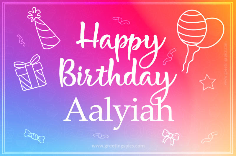 Colorful Happy Birthday Card For Aalyiah