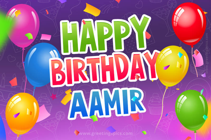 Happy Birthday Aamir Festive Greeting Card