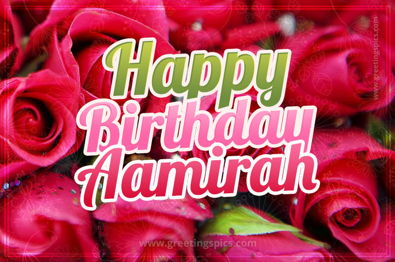 Happy Birthday Aamirah beautiful Image with red roses