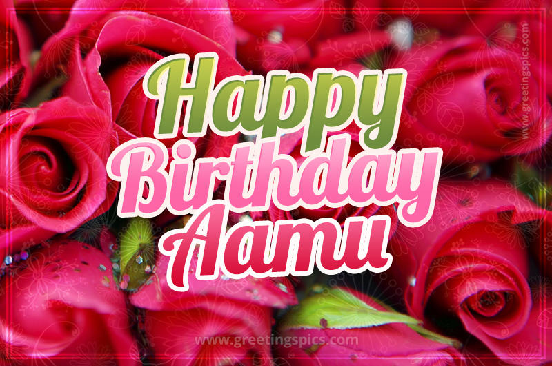 Happy Birthday Aamu beautiful Image with red roses