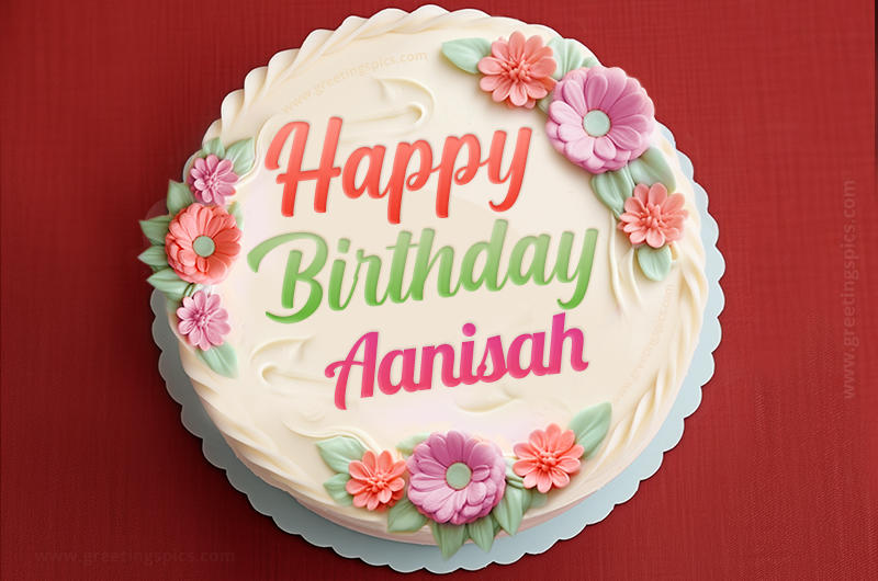 Happy Birthday Aanisah Cake Image With Name