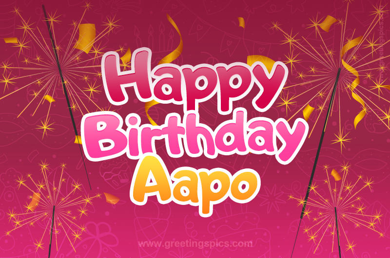 Happy Birthday Aapo Image with sparklers