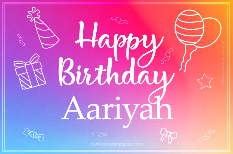 Colorful Happy Birthday Card For Aariyah