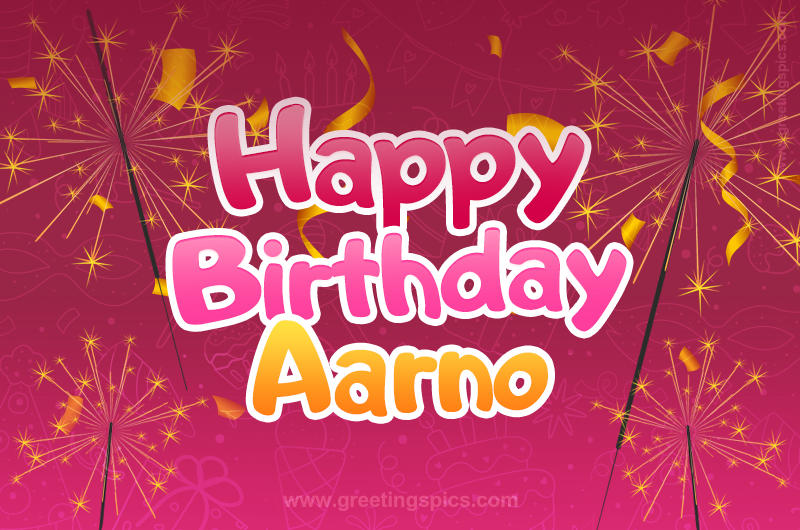 Happy Birthday Aarno Image with sparklers