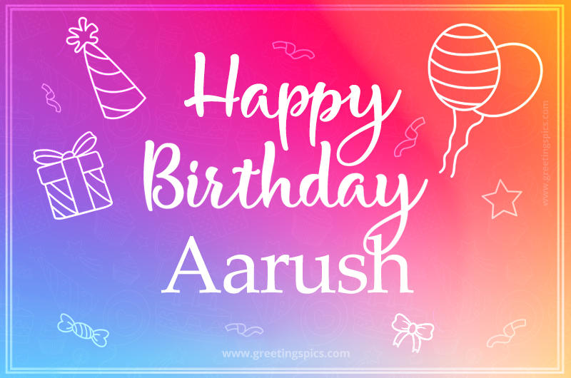 Colorful Happy Birthday Card For Aarush