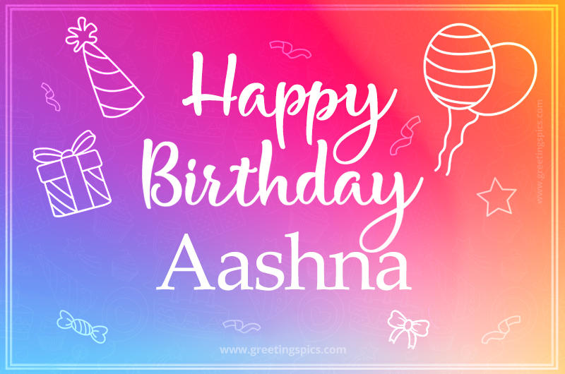 Colorful Happy Birthday Card For Aashna