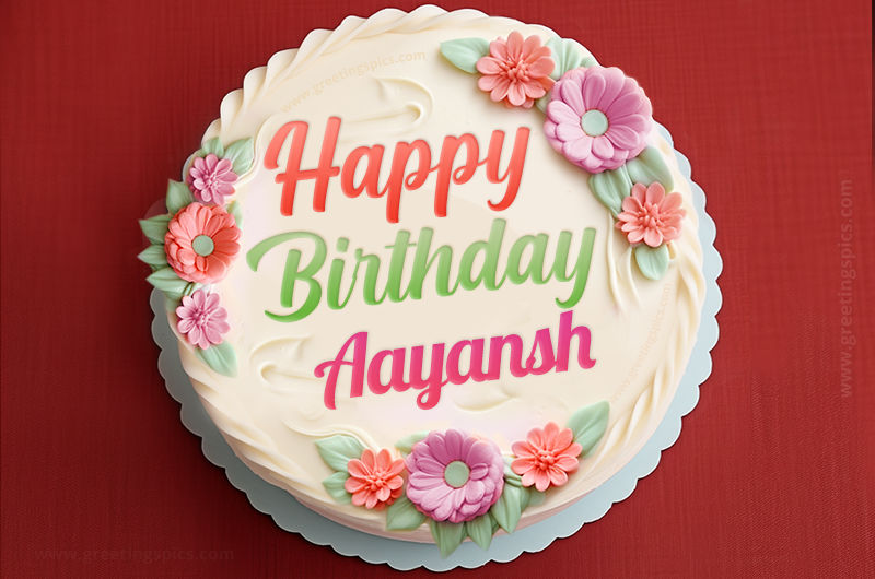 Happy Birthday Aayansh Cake Image With Name