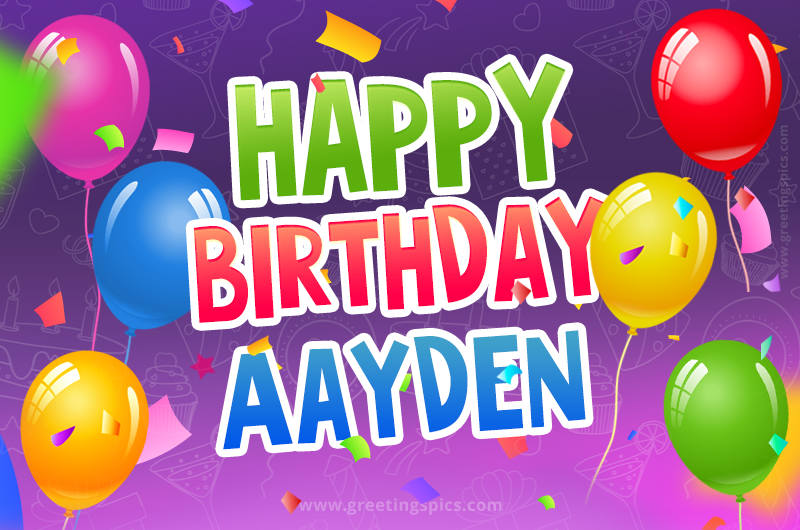 Happy Birthday Aayden Festive Greeting Card