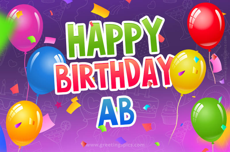 Happy Birthday Ab Festive Greeting Card