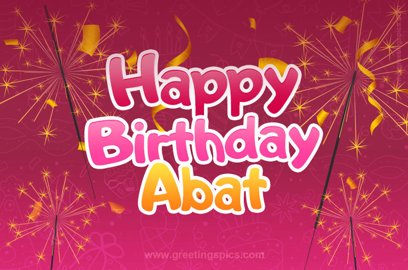 Happy Birthday Abat Image with sparklers