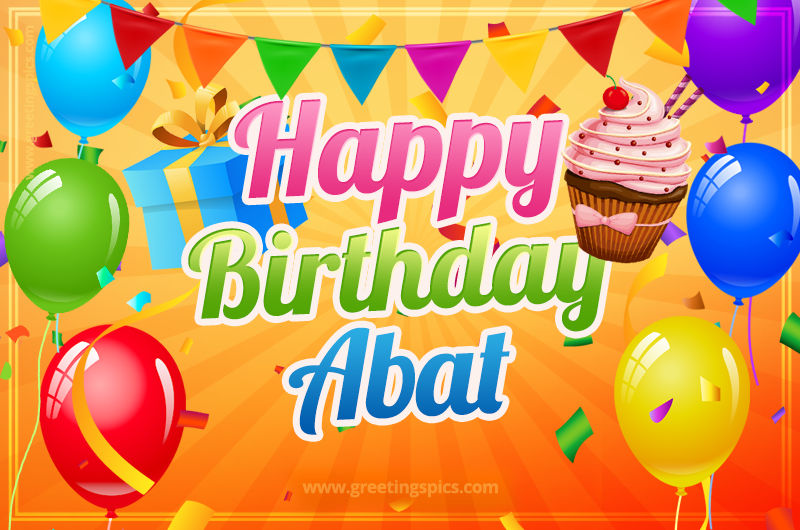 Happy Birthday Abat eCard with gift box and cupcake