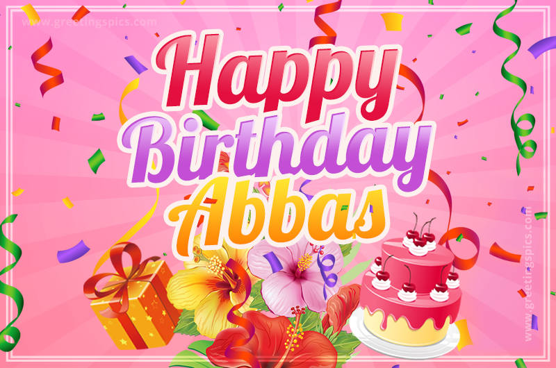 Beautiful Birthday Card for Abbas with pink background