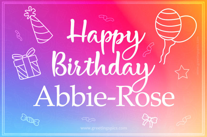 Colorful Happy Birthday Card For Abbie-Rose