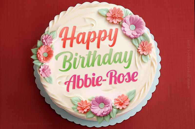 Happy Birthday Abbie-Rose Cake Image With Name