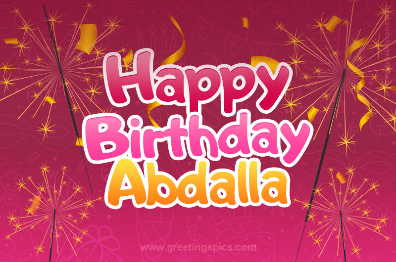 Happy Birthday Abdalla Image with sparklers