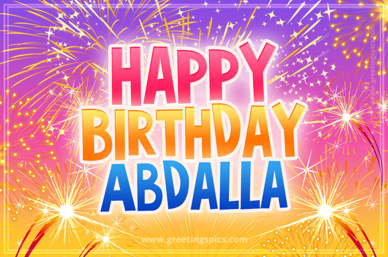 Happy Birthday Abdalla Picture with fireworks