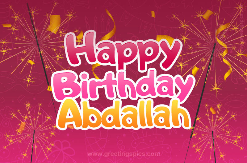 Happy Birthday Abdallah Image with sparklers