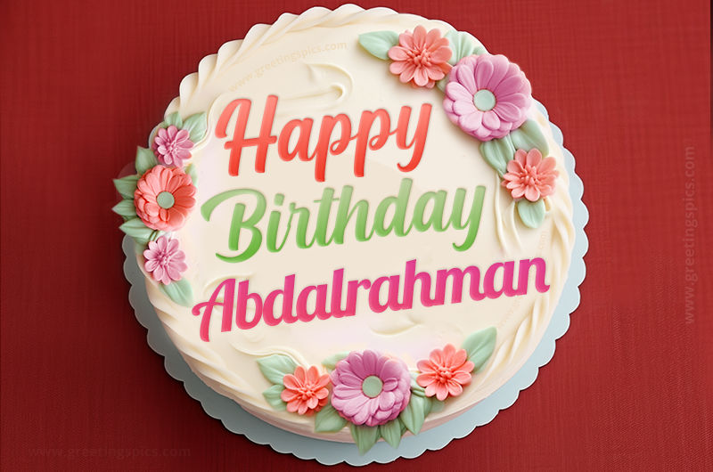 Happy Birthday Abdalrahman Cake Image With Name